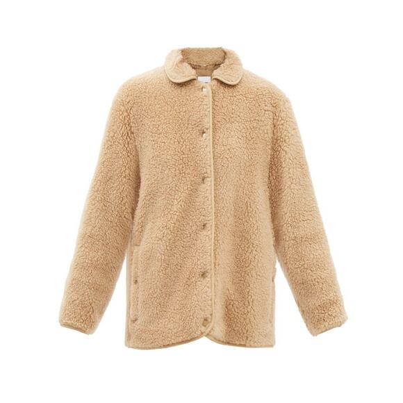 Burberry Kettlewell Size 8 Wool Cashmere Honey Teddy Fleece Jacket NWT $1,790 - Picture 1 of 14